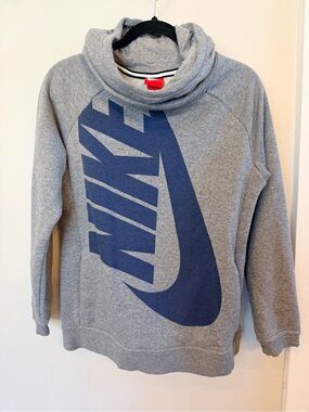 Girls Nike Grey Funnel Neck Sweatshirt